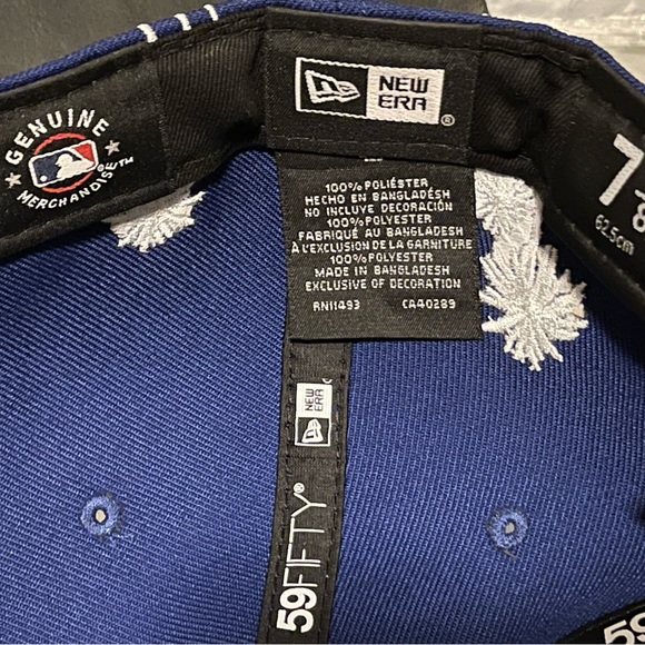 Los Angeles Dodgers Fitted Hat Palm Trees New Era 59Fifty Blue Sz 7 7/8 NEW - Picture 3 of 12